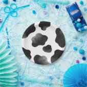 Kuh Print Themed Party, Schwarz-weiße Kuh Spots Pappteller (Party)