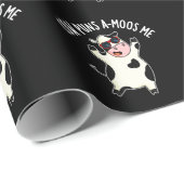 Kuh Puns Amoos Me Funny Animal Pub Dark BG Geschenkpapier (Rolleneckpunkt)