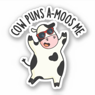 Kuh Puns Amoos Me Funny Cow Puff Aufkleber