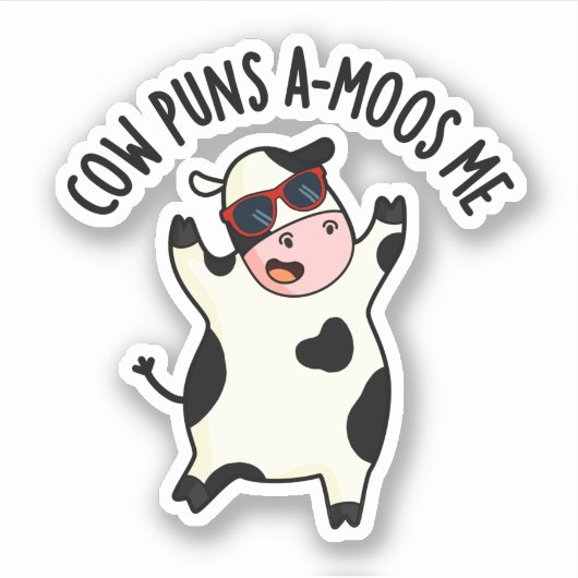 Kuh Puns Amoos Me Funny Cow Puff Aufkleber (Vorderseite)