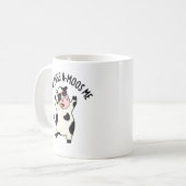 Kuh Puns Amoos Me Funny Cow Puff Kaffeetasse (Vorderseite Links)