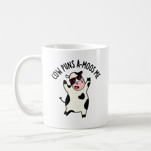 Kuh Puns Amoos Me Funny Cow Puff Kaffeetasse (Links)