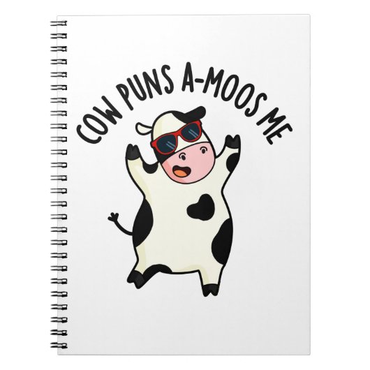 Kuh Puns Amoos Me Funny Cow Puff Notizblock (Vorderseite)