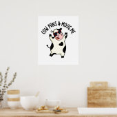 Kuh Puns Amoos Me Funny Cow Puff Poster (Küche)