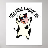 Kuh Puns Amoos Me Funny Cow Puff Poster (Vorne)