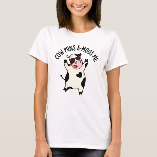 Kuh Puns Amoos Me Funny Cow Puff T-Shirt (Vorderseite)