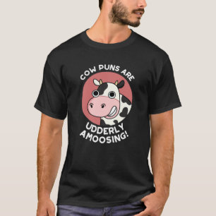 Kuh Puns ungeordnet über lustige Tierpuppe dunkle  T-Shirt