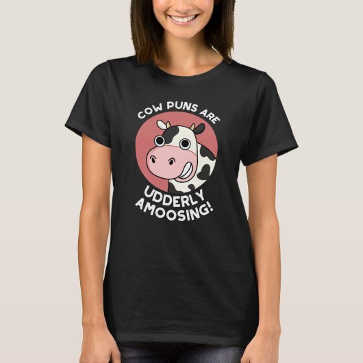 Kuh Puns ungeordnet über lustige Tierpuppe dunkle T-Shirt (Vorderseite)