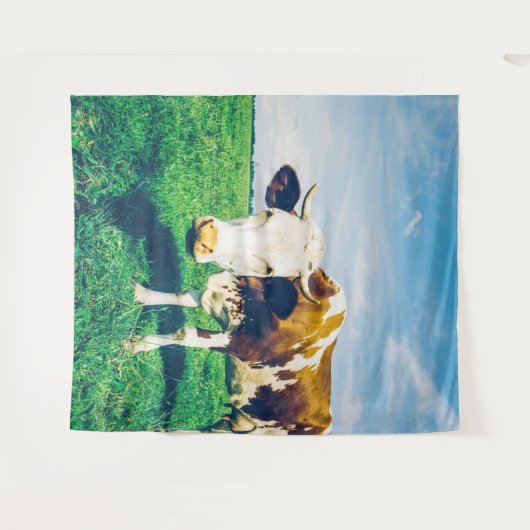 Kuh Ranch Südlicher Bauernhof| Mauer Wandteppich (Vorderseite (Horizontal))