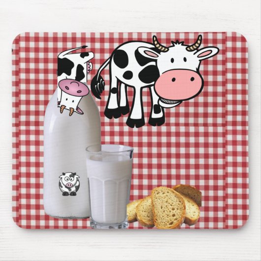 Kuh Red Kariert Milk Maus Pad! Mousepad (Vorne)