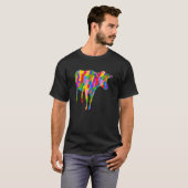 Kuh Regenbogen Farbe Tier Kunst T-Shirt (Vorne ganz)