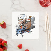 Kuh reiten ein GRILLEN Papier Napkins Serviette (Beispiel)