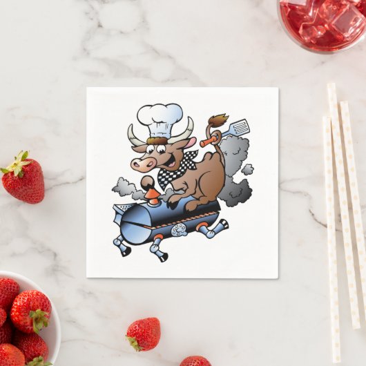 Kuh reiten ein GRILLEN Papier Napkins Serviette (Beispiel)