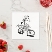 Kuh reiten mit dem Mountainbike Serviette (Beispiel)