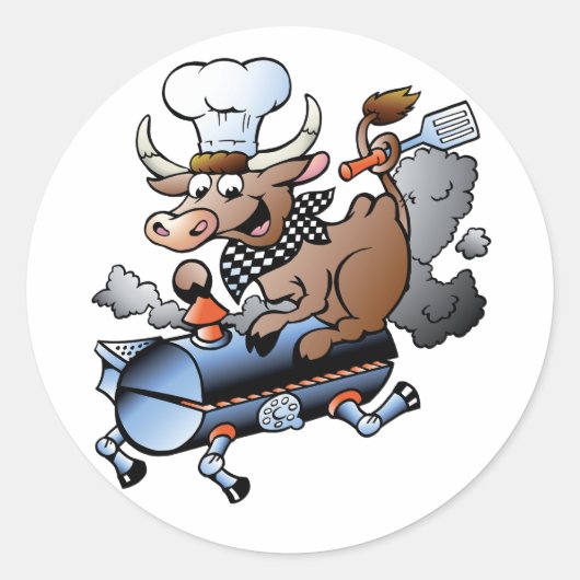 Kuh reitet eine GRILLEN Stickers (Vorderseite)