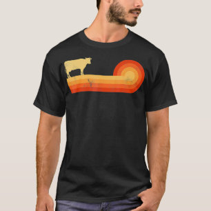 Kuh Retro Vintager 60er 70er Farm Geschenke Männe T-Shirt