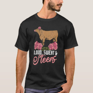 Kuh Rind Blut Süße Ochsen Landwirtschaft Landwirt T-Shirt