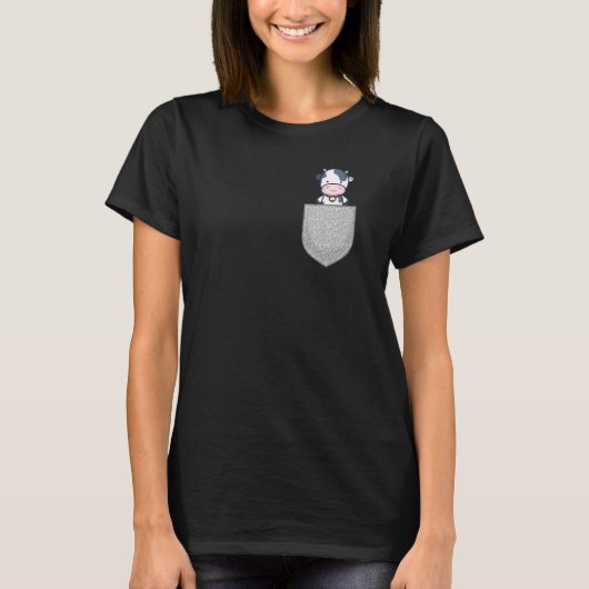 Kuh Rind Brusttasche T-Shirt (Vorderseite)