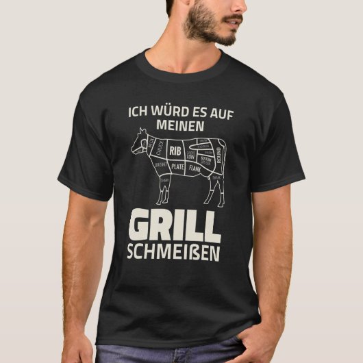 Kuh Rindfleisch - Fleisch essen Barbecue Grill Kuh T-Shirt (Vorderseite)