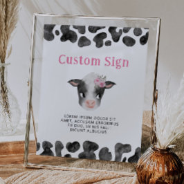 Kuh Rosa Geburtstagspartei Eigene Kennzeichnung Poster