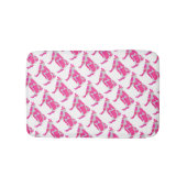 Kuh Rosa und Weiße Silhouette Badematte (Vorderseite)