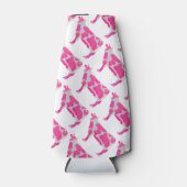 Kuh Rosa und Weiße Silhouette Flaschenkühler (Vorderseite)