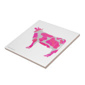 Kuh Rosa und Weiße Silhouette Fliese (Seite)