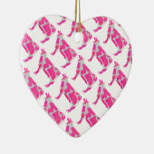 Kuh Rosa und Weiße Silhouette Keramikornament (Rechts)