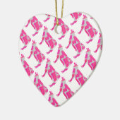 Kuh Rosa und Weiße Silhouette Keramikornament (Links)