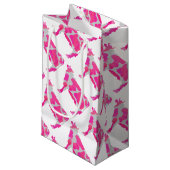 Kuh Rosa und Weiße Silhouette Kleine Geschenktüte (Vorderseite Schrägansicht)