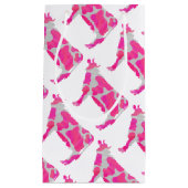 Kuh Rosa und Weiße Silhouette Kleine Geschenktüte (Vorderseite)