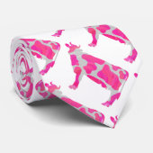 Kuh Rosa und Weiße Silhouette Krawatte (Gerollt)