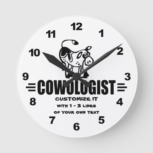 Kuh Runde Wanduhr (Vorderseite)