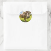 Kuh Runder Aufkleber (Tasche)