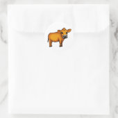 Kuh Runder Aufkleber (Tasche)