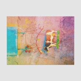 Kuh Rustikale farbenfrohe Western Farm Decoupage Seidenpapier