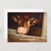 Kuh Rustikale Landhausstall Funny Farm Moving Card Postkarte (Vorne/Hinten)