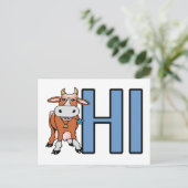 Kuh sagt Hi Postkarte (Stehend Vorderseite)
