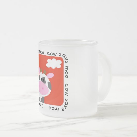 Kuh sagt MOO-T-Shirts und -geschenke Mattglastasse (VorderseiteRechts)