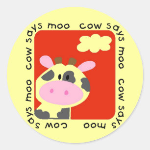 Kuh sagt MOO-T-Shirts und -geschenke Runder Aufkleber