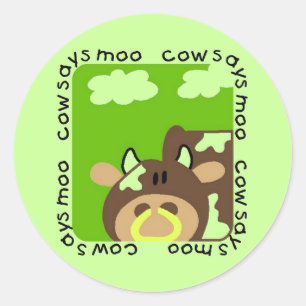Kuh sagt MOO-T-Shirts und -geschenke Runder Aufkleber