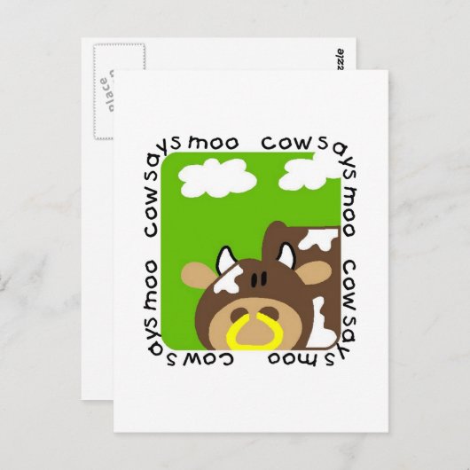 Kuh sagt Moo Tshirts und Geschenke Postkarte (Vorne/Hinten)
