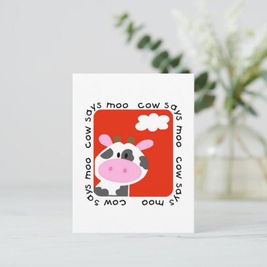 Kuh sagt Moo Tshirts und Geschenke Postkarte (Stehend Vorderseite)
