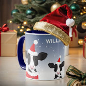 Kuh Santa Blue Name Farm Weihnachten Tasse