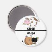 Kuh saubere Geschirrspülmaschine Magnet (Vorderseite/Rückseite)