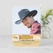 Kuh-Schädel-Foto-Einladung Einladung (Stehend Vorderseite)