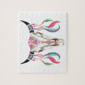 Kuh-Schädel mit Traumfängern Puzzle (Vertikal)