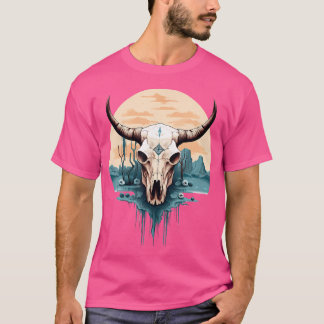 Kuh-Schädel-Rodeo-Western T-Shirt