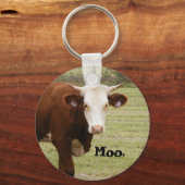 Kuh Schlüsselanhänger: "Moo." Schlüsselanhänger (Vorderseite)