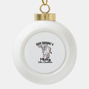 Kuh & Schnee haben sich ein wenig süß Weihnachten Keramik Kugel-Ornament